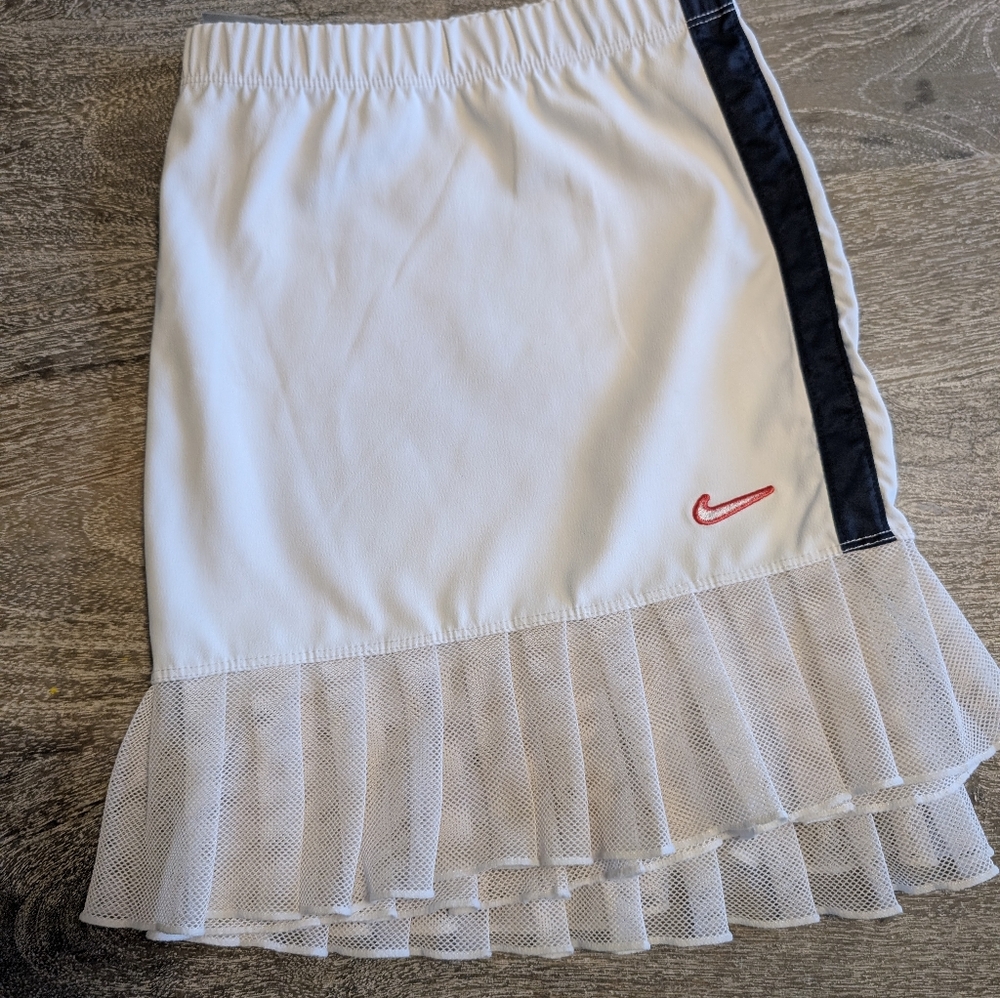 Nike White Dri-Fit Skirt with Black and Red Accents